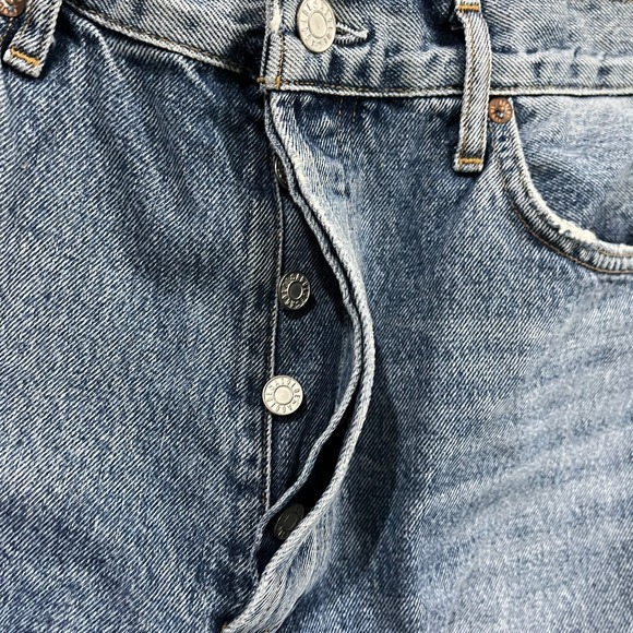 Agolde Jeans Women's 29 90s Pinch Blue Denim Button Fly Straight Y2K Grunge Punk - Picture 3 of 12